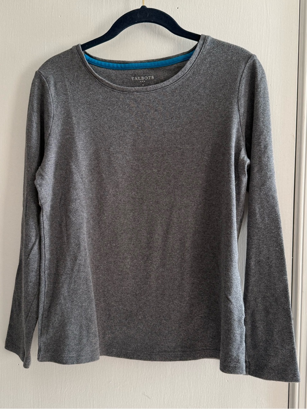 Talbots 100% Cotton Heather Gray Crewneck Tee Size M